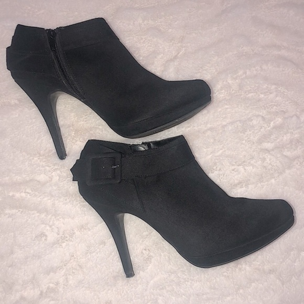 Xappeal, Black Suede Angel Bootie Boots